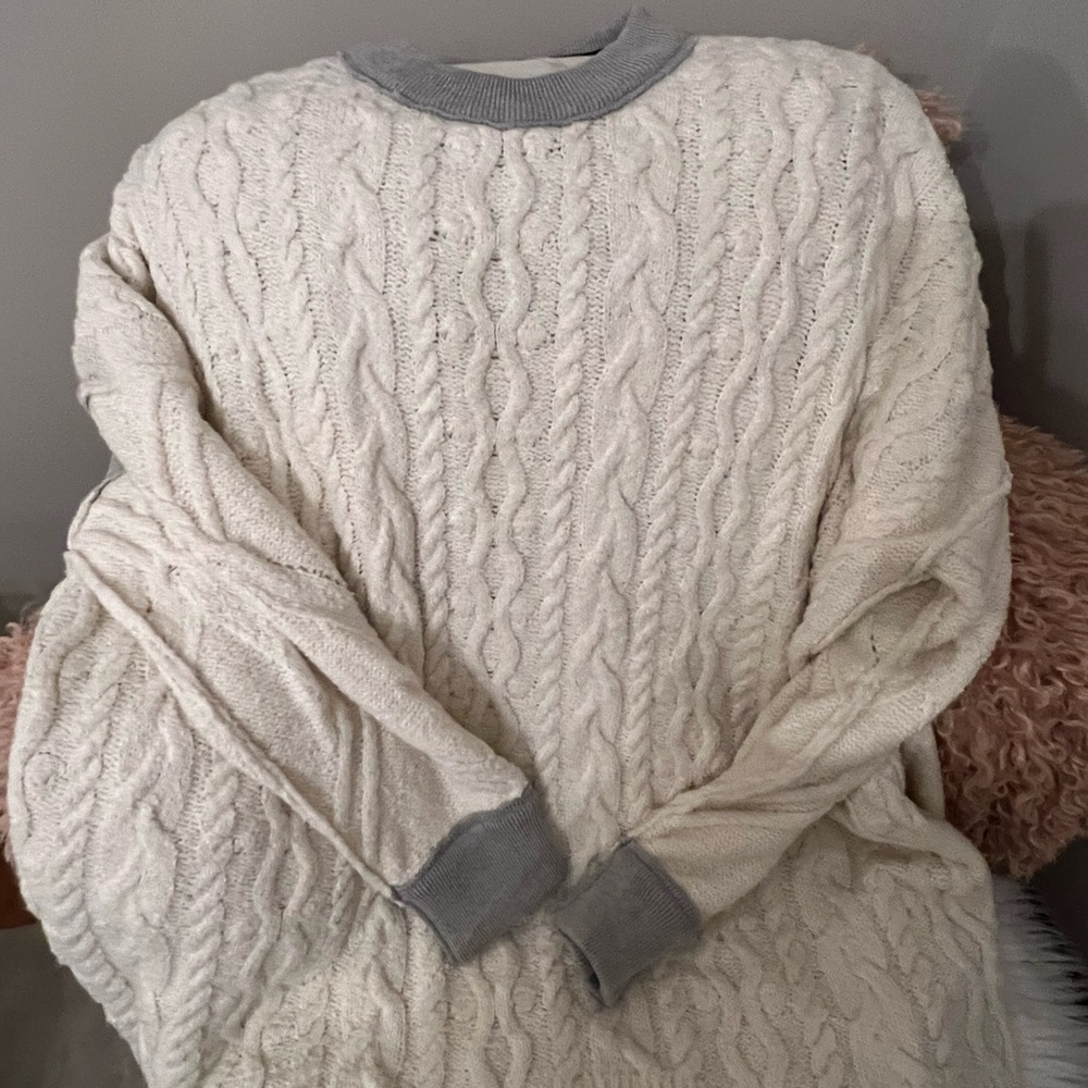 Free People Olympia oversized cable knit tunic